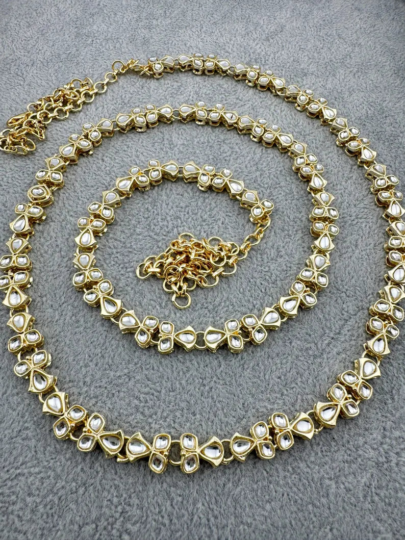 Delicate Kundan Belly Chain/Kundan waist belt/Saree belt/Kundan Belt/Indian waist belt/Kamarpatta/waist chain/jewelry belt/Kamarbandh