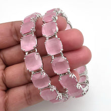 Pink Big Monalisa Stone Bangles (2PCS)/CZ Bangles/Bracelet/Indian Party Wear Bangles/ Pink stone bangles/Indian wedding/bridal jewelry