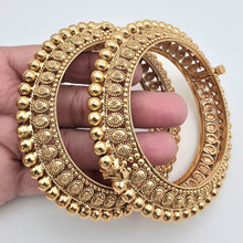 Gold Kada bangles 2pc/Indian bangles/Antique bangles/Temple Jewelry/Bridal Bangles/Indian Wedding/Pakistani Jewelry/South indian jewelry