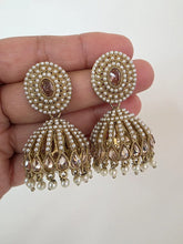 Restocked dull Gold plated Polki Jhumka/stone Jhumka/Indian Jewelry/Pakistani/Punjabi/Indian/Statement earring/Bridal earring/Indian wedding