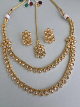 Gold Polki Kundan necklace/South Indian Jewelry/Temple Jewelry/Guttapusalu Necklace/Wedding necklace/Bridal necklace/Indian necklace
