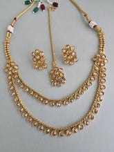Gold Polki Kundan necklace/South Indian Jewelry/Temple Jewelry/Guttapusalu Necklace/Wedding necklace/Bridal necklace/Indian necklace