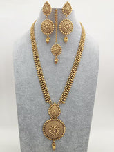 Long Antique gold plated mala Necklace/Indian Long Necklace/Temple Jewelry/Necklace Mala/Indian/South Jewelry/Indian Wedding/Rani Haar