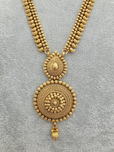 Long Antique gold plated mala Necklace/Indian Long Necklace/Temple Jewelry/Necklace Mala/Indian/South Jewelry/Indian Wedding/Rani Haar