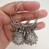 German Silver Hoop Earrings/Oxidized Earrings/Antique Silver/Silver Look Alike/Lightweight/Tribal/Afghani/Indian Jewelry/Height = 74 mm