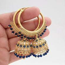 Gold plated polki Hoop Earrings/Bali Jhumkas/Traditional ethnic earrings/Trendy earrings/Statement earrings/Bridal jewelry/Pakistani/Punjabi