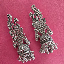 Peacock Oxidized German Silver Earrings/Oxidized Earrings/Antique Silver/Silver Look Alike/Tribal/Afghani/Boho Jewelry Length 50 mm
