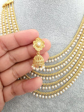 Gold Layered Pearl Necklace/Traditional Indian jewelry/Punjabi/Pakistani/Wedding necklace/Bridal necklace/Indian necklace