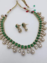 Green Victorian Moissanite polki Cz diamond Necklace, Indian Bridal Jewelry, Bollywood Sabyasachi Designer necklace, Pakistani Wedding
