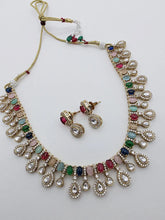 Multi Victorian Moissanite polki Cz diamond Necklace, Indian Bridal Jewelry, Bollywood Sabyasachi Designer necklace, Pakistani Wedding