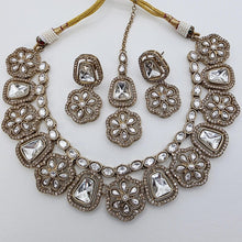 Uncut Kundan Antique Dull Gold Kundan Necklace Set/ Bollywood Jewelry/ Indian Pakistani necklace/ punjabi necklace/Indian wedding jewelry
