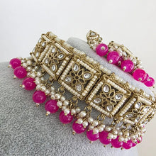 Hot Pink Pearl Kundan Choker Set/Kundan Choker/ Bollywood Jewelry/ Indian Pakistani necklace/Punjabi necklace/bridal necklace/Indian wedding