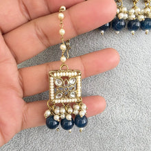 Teal Blue Kundan Necklace Set/ Kundan Choker/ Bollywood Jewelry/ Indian jewelry/ Pakistani necklace/ punjabi/bridal necklace/indian wedding