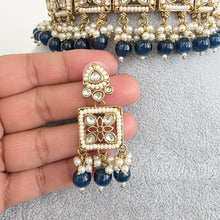 Teal Blue Kundan Necklace Set/ Kundan Choker/ Bollywood Jewelry/ Indian jewelry/ Pakistani necklace/ punjabi/bridal necklace/indian wedding