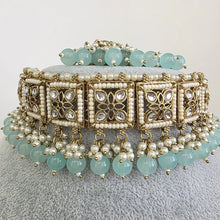 Aqua Blue Kundan Necklace Set/ Kundan Choker/ Bollywood Jewelry/ Indian jewelry/ Pakistani necklace/ punjabi/bridal necklace/indian wedding
