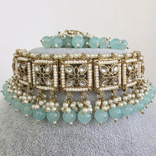 Aqua Blue Kundan Necklace Set/ Kundan Choker/ Bollywood Jewelry/ Indian jewelry/ Pakistani necklace/ punjabi/bridal necklace/indian wedding