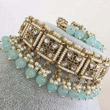 Aqua Blue Kundan Necklace Set/ Kundan Choker/ Bollywood Jewelry/ Indian jewelry/ Pakistani necklace/ punjabi/bridal necklace/indian wedding