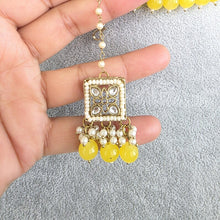 Yellow Kundan Necklace Set/ Kundan Choker/ Bollywood Jewelry/ Indian jewelry/ Pakistani necklace/ punjabi necklace/bridal/indian wedding