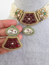 Multi Pearl Antique Polki Kundan Choker Necklace set, Indian jewelry, Pakistani necklace, Punjabi necklace, bridal, Indian wedding