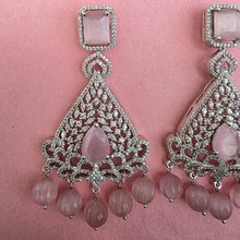 Pink American Diamond earrings/Indian Jewelry/Pakistani Jewelry/Bollywood Jewelry/CZ earrings/AD earring/Statement earring/Gift for her