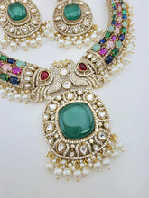 Raveena Tandon inspired Navratan Premium Moissanite Polki Doublet Victorian Necklace/Sabyasachi/Indian/Bollywood/Celebrity/Pakistani wedding