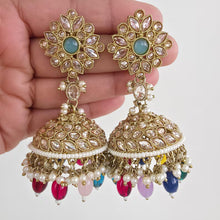 MultiAntique Polki kundan Jhumka/stone Jhumka/Indian Jewelry/Pakistani /Punjabi Jewelry/Statement earring/Bridal earring/wedding collection