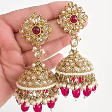 Hot Pink Antique Polki kundan Jhumka/stone Jhumka/Indian Jewelry/Pakistani /Punjabi Jewelry/Bridal earring/wedding collection