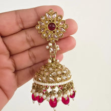 Hot Pink Antique Polki kundan Jhumka/stone Jhumka/Indian Jewelry/Pakistani /Punjabi Jewelry/Bridal earring/wedding collection