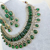 Green Victorian Monalisa Cz diamond Necklace, Indian Bridal Jewelry, Bollywood Sabyasachi Designer necklace, Pakistani Wedding