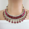 Ruby Victorian Monalisa Cz diamond Necklace, Indian Bridal Jewelry, Bollywood Sabyasachi Designer necklace, Pakistani Wedding