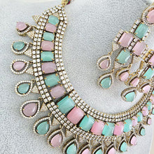 Mintpink Victorian Monalisa Cz diamond Necklace, Indian Bridal Jewelry, Bollywood Sabyasachi Designer necklace, Pakistani Wedding