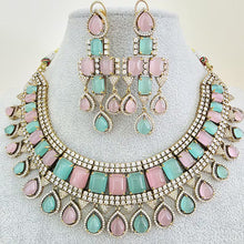 Mintpink Victorian Monalisa Cz diamond Necklace, Indian Bridal Jewelry, Bollywood Sabyasachi Designer necklace, Pakistani Wedding