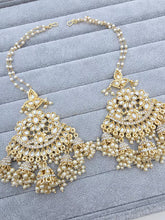 Oversized dull gold Antique finish Bollywood Kundan Earring with sahare /Indian/Punjabi/Pakistani/Statement/Long chandelier/bridal/wedding IndianJewelTrends 4.5 out of 5 stars