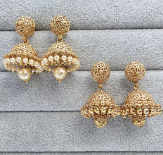 Gold plated small Jhumka/Gold Jhumka/Indian Jewelry/Pakistani/South Indian jhumka earrings/Bridal earring/Indian wedding, Gift for her