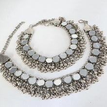 Mirror oxidized Anklet Pair/Payal/Jhanjran/Panjab/Pajeb/Indian Traditional Anklets/Indian Jewelry/Pakistani Jewelry/Boho Jewelry
