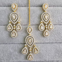 Small Gold American Diamond Earring Tikka Set/Indian Jewelry/Pakistani Jewelry/Bollywood Jewelry/CZ earrings/AD earrings/Statement earrings