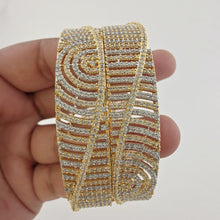 Set of 2 Cz Classic Bangles With 2 Tone Plating /CZ Bangles/Bracelet/Indian Party Bangles/CZ stone bangle/Indian wedding/bridal jewelry 2pcs