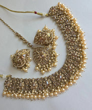 Pearl Antique Polki Kundan necklace set/Reverse Ad Necklace/Statement necklace/Indian/Punjabi Necklace/Pakistani Jewelry/Bridal necklace/