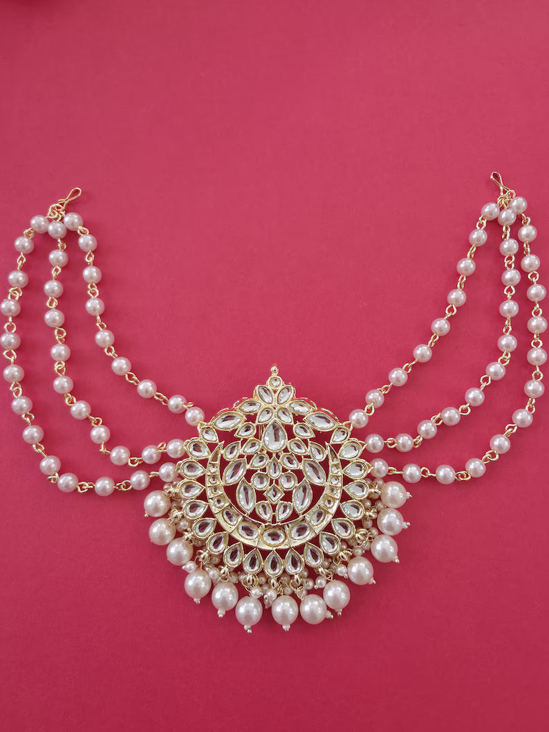 Ambada Kundan Hair Juda Choti Clip/Braid Clip/Indian Bridal Choti Pin /Kundan Hair accessories/Indian Wedding/Bridal Kundan Hair accessories