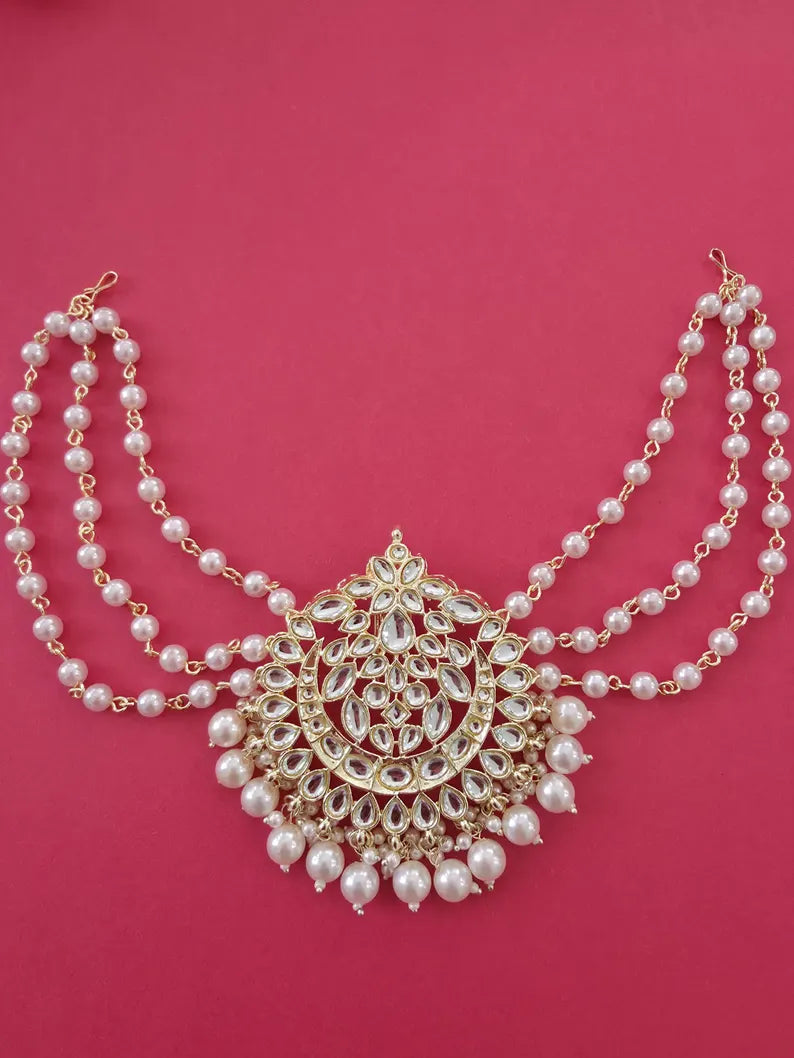 Ambada Kundan Hair Juda Choti Clip/Braid Clip/Indian Bridal Choti Pin /Kundan Hair accessories/Indian Wedding/Bridal Kundan Hair accessories