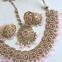 Pink Antique Polki Kundan Necklace set/Reverse Ad Necklace/Statement necklace/Indian/Punjabi Necklace/Pakistani Jewelry/Bridal necklace/