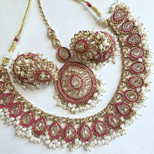 Ruby Antique Polki Kundan necklace set/Reverse Ad Necklace/Statement necklace/Indian/Punjabi Necklace/Pakistani Jewelry/Bridal necklace/