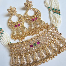 RubyGreen gold Polki Kundan choker Antique necklace wedding jewelry Indian Jewelry Pakistani Jewelry Wedding necklace Bridal necklace