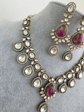 HotPink Victorian Moissanite polki kundan necklace/Sabyasachi Necklace/Kundan Jewelry/Indian wedding collection/Bridal Indian Pakistani