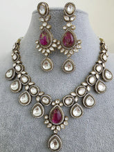 HotPink Victorian Moissanite polki kundan necklace/Sabyasachi Necklace/Kundan Jewelry/Indian wedding collection/Bridal Indian Pakistani