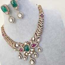 RubyGreen Doublet Moissanite polki CZ Necklace,Sabyasachi Necklace,Statement Necklace,Designer,India,Pakistani Jewelry,Wedding collection