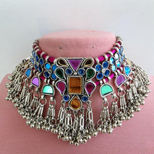 Handcrafted Thread Afghani choker set/oxidized Necklace/Boho Jewelry/Bib Choker Necklace/Afghani jewelry/gypsy necklace