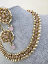 Pink Antique Polki Kundan necklace set/Reverse Ad Necklace/Statement necklace/Indian/Punjabi Necklace/Pakistani Jewelry/Bridal necklace/
