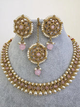 Pink Antique Polki Kundan necklace set/Reverse Ad Necklace/Statement necklace/Indian/Punjabi Necklace/Pakistani Jewelry/Bridal necklace/
