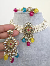 Multi Pearl Kundan Necklace Set/Kundan Choker/ Bollywood Jewelry/ Indian jewelry/ Pakistani necklace/ punjabi necklace/bridal/indian wedding